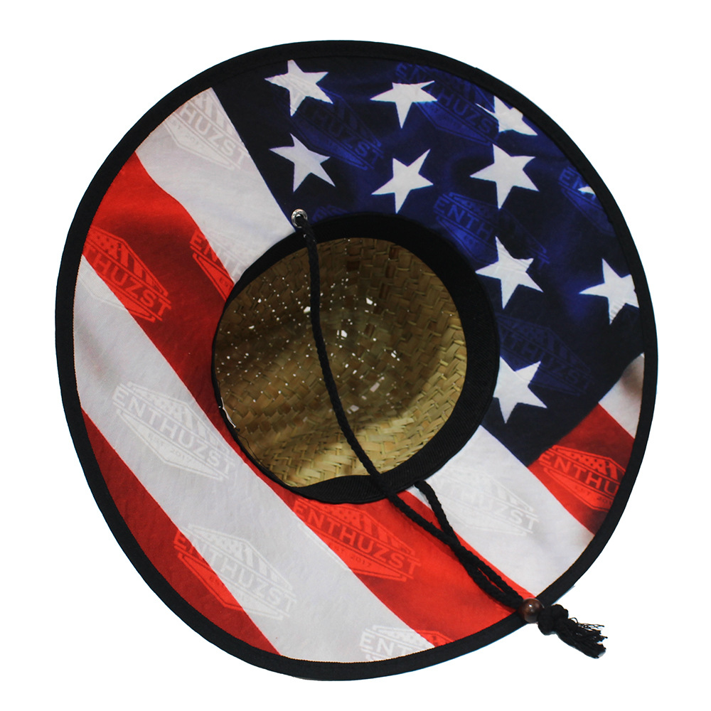 Sombrero de paja para hombre estilo playa, diseño salvavidas, moda verano 2024