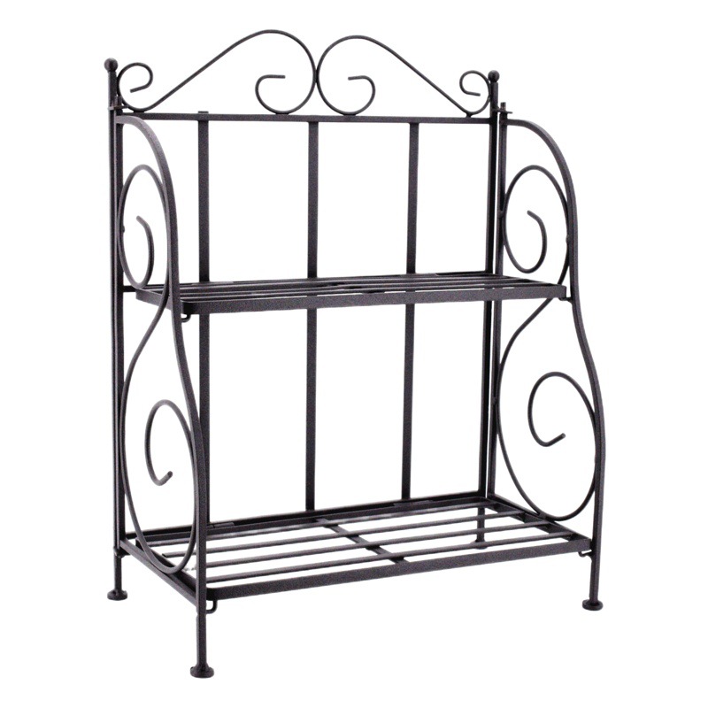 Estilo nórdico no-acumulación de polvo de hierro plegable estante de almacenamiento de la cocina baño cosméticos escritorio estante de almacenamiento de doble capa