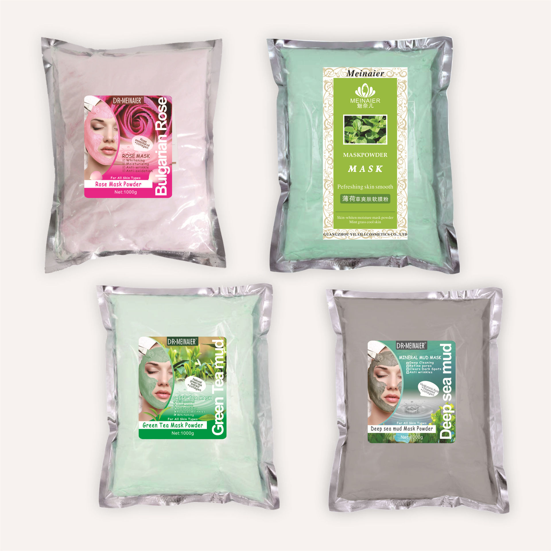 外贸面膜粉美容院护肤品玫瑰软膜粉保湿润透活肤面膜粉批发1000g