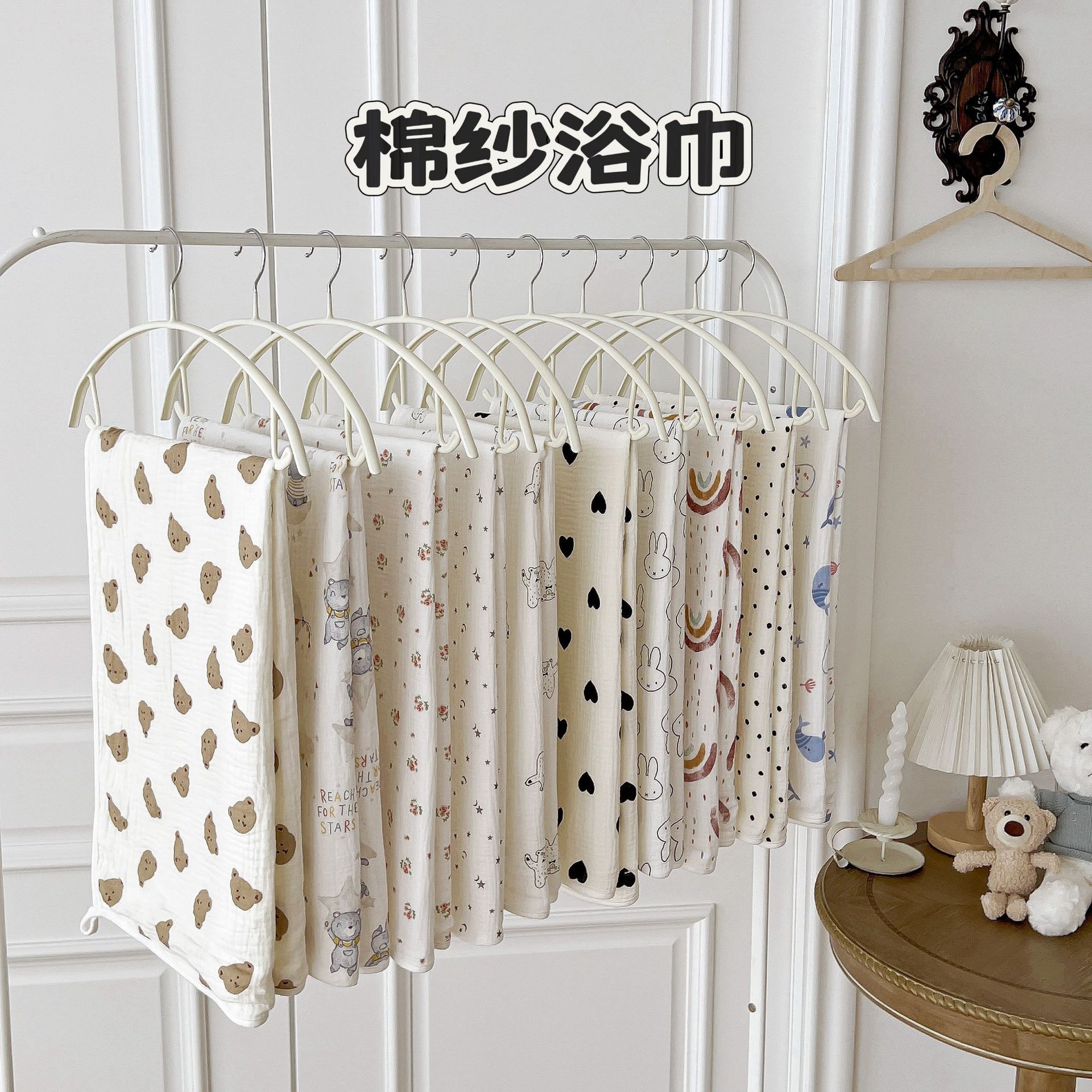 ins Baby Bath Towel Pure Cotton Yarn Super Soft Baby Wrapping Towel Cover Quilt Blanket Baby Bath Towel Children's Big Towel