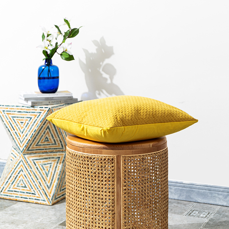 New Nordic Simple Dutch Velvet Three-Dimensional Embossed Twill Large Pillow Cushion Sofa Waist Pillowcase_voghion.com