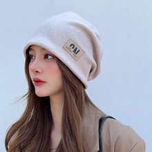 帽子女春秋韩版百搭潮流针织帽保暖防风月子帽睡帽美式护耳包头帽