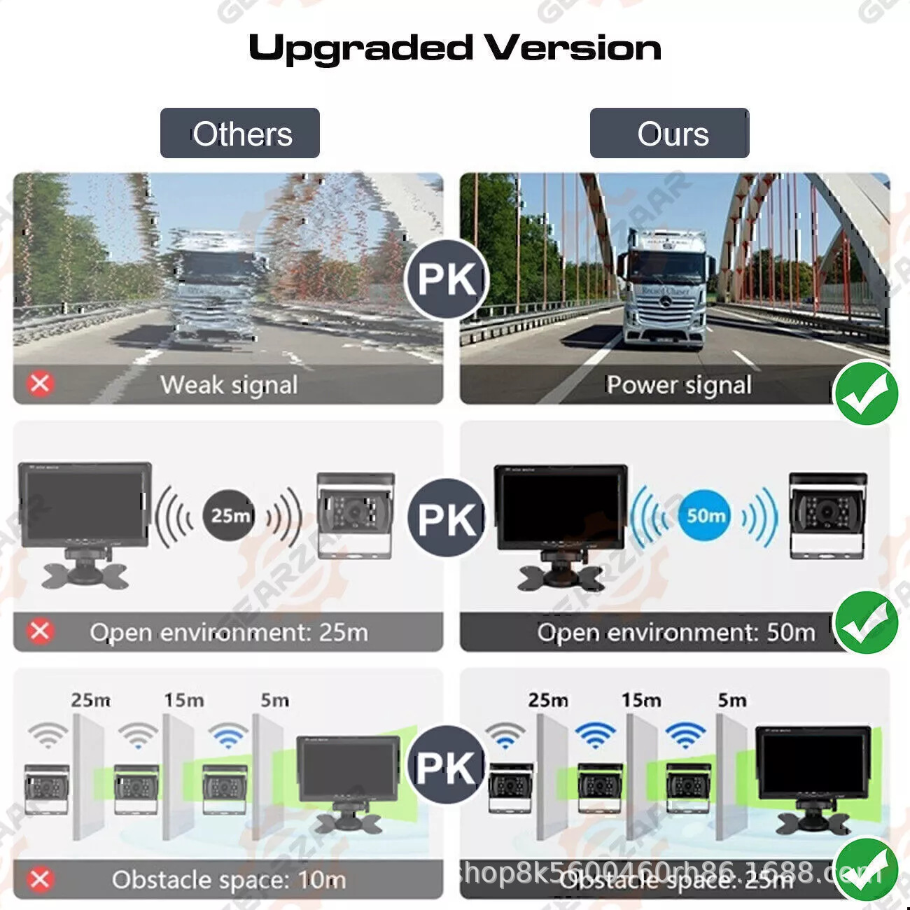 7-inch HD car monitor harvester two-way monitoring truck two-way video input reversing image