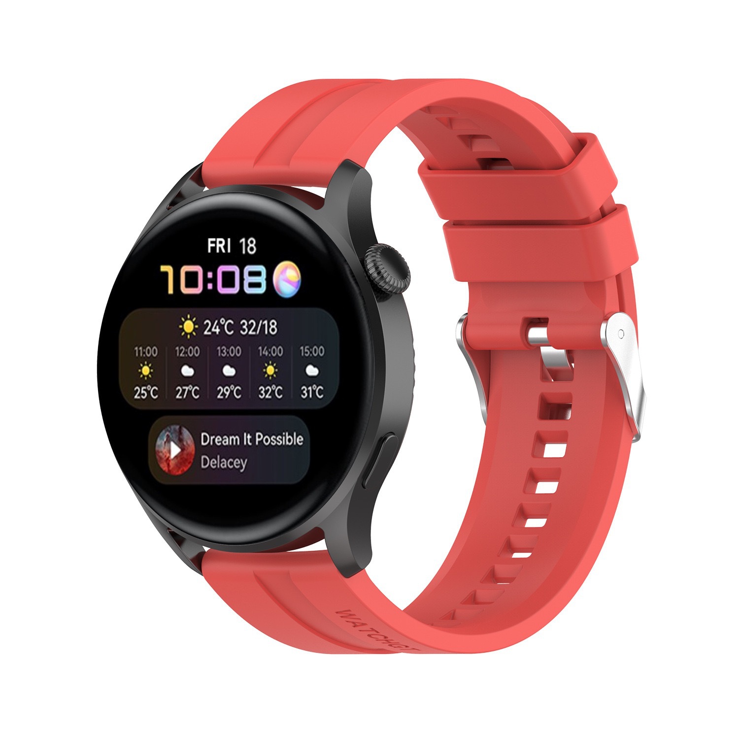 Suitable for Huawei Watch gt2 silicone strap, sporty couple style flat-head strap, universal gt3 watch strap undefined