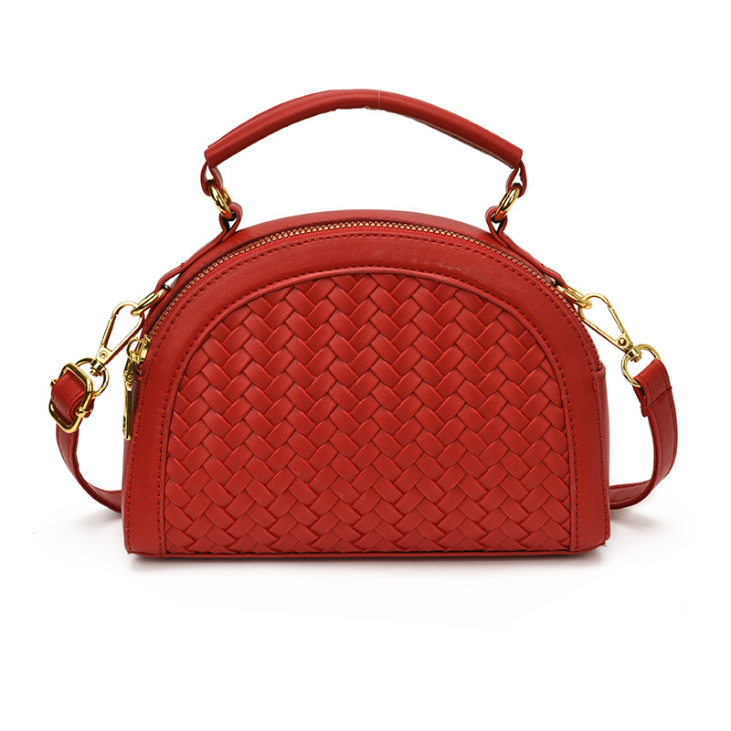 Fábrica de fuente al por mayor bolso semicircular leopardo mujer 2026 nuevo tejido empalme de alta calidad bolso de hombro