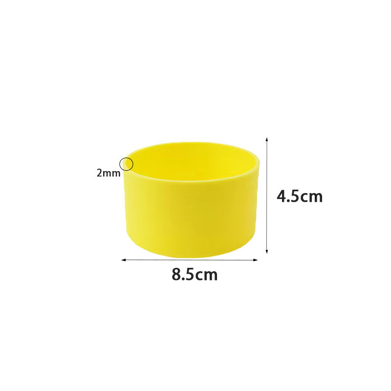 실리콘 컵 슬리브*원형*8.5*4.5cm*노란색