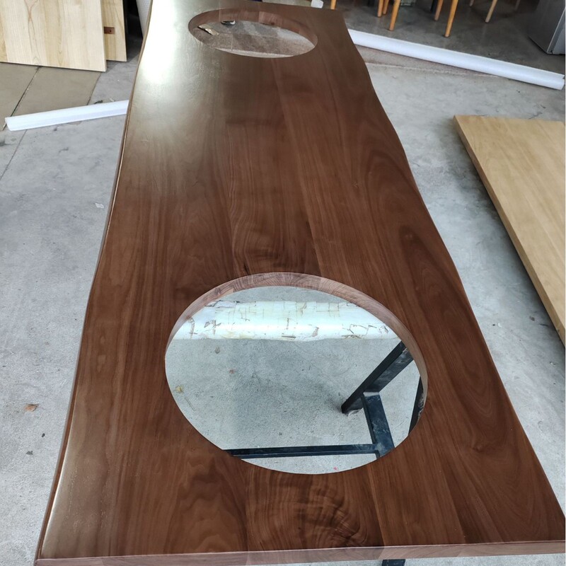 北米黒胡桃板実木テーブルパネル全体テーブル机昇降テーブル板窓辺原木白ワックス板|undefined