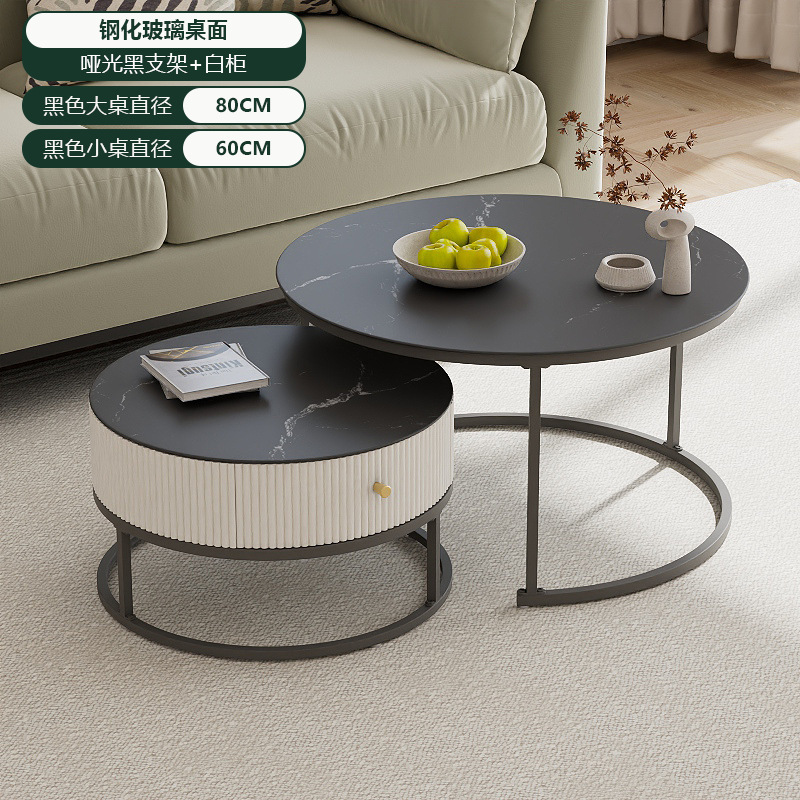 [캐비닛 포함] 매트 블랙 데스크탑 80+60cm