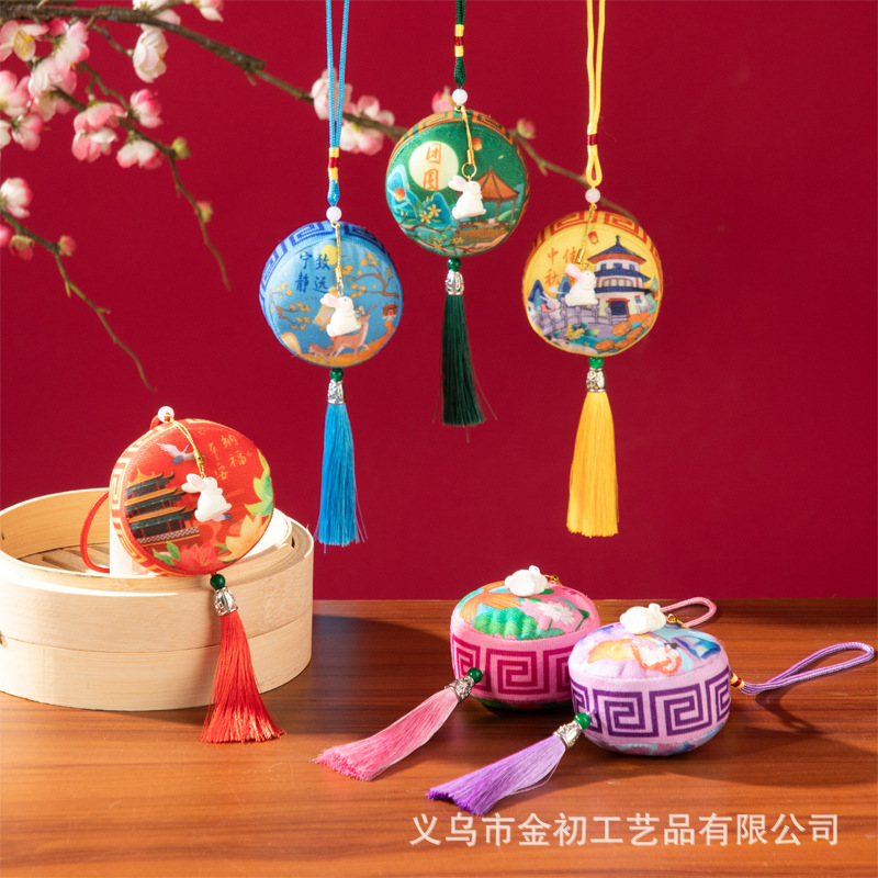 中秋节仿真月饼圆形手工香包挂件香囊小礼品桂花香包创意伴手礼|undefined