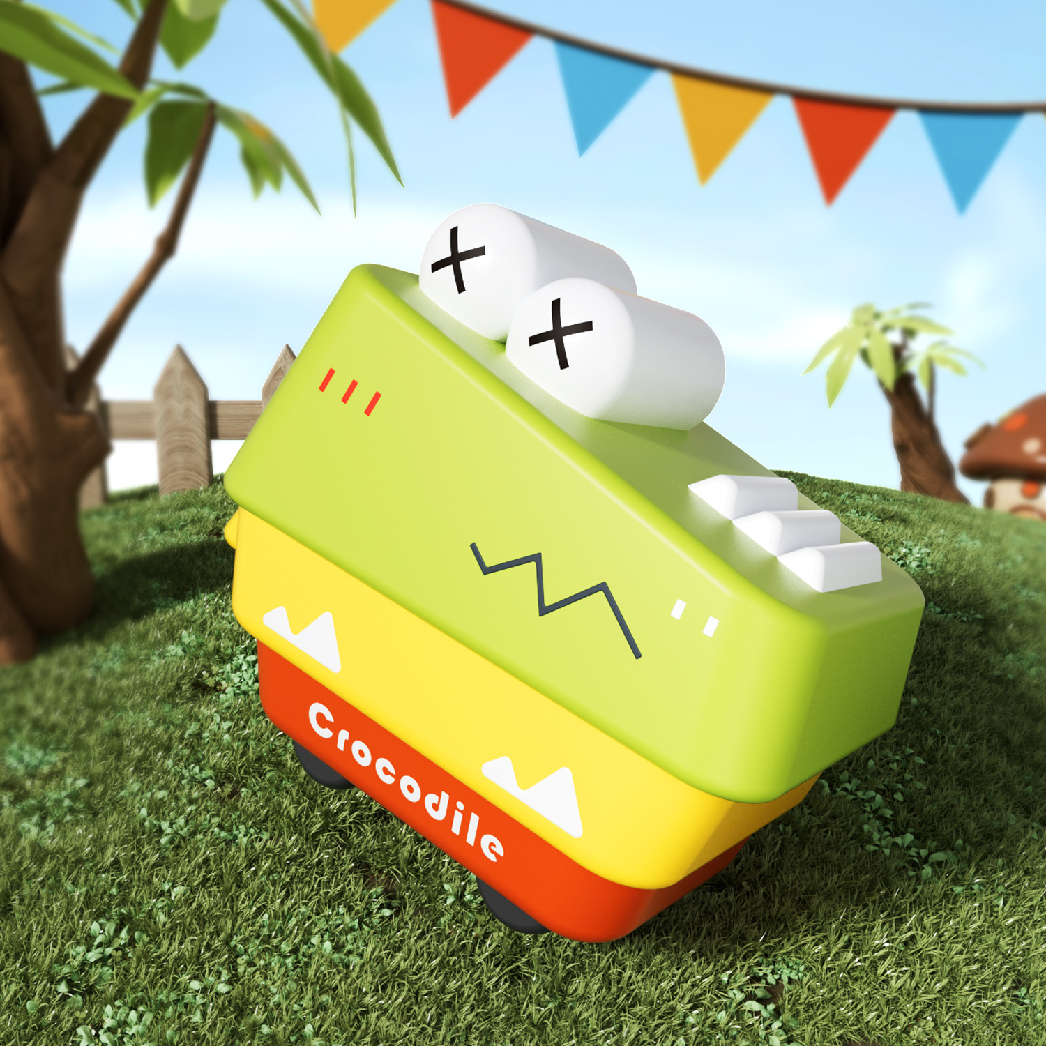 기하학적 악어(녹색)