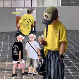 个性童装男童夏款t恤半袖儿童短袖2025新款中大童宽松潮男孩上衣