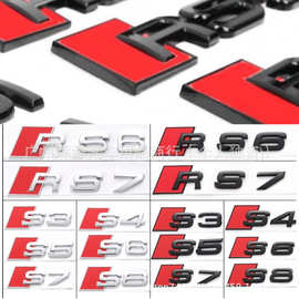 适用于奥迪 RS运动字标车贴 改装RS3 RS4 RS5 SR6 RS7RS8车尾贴标