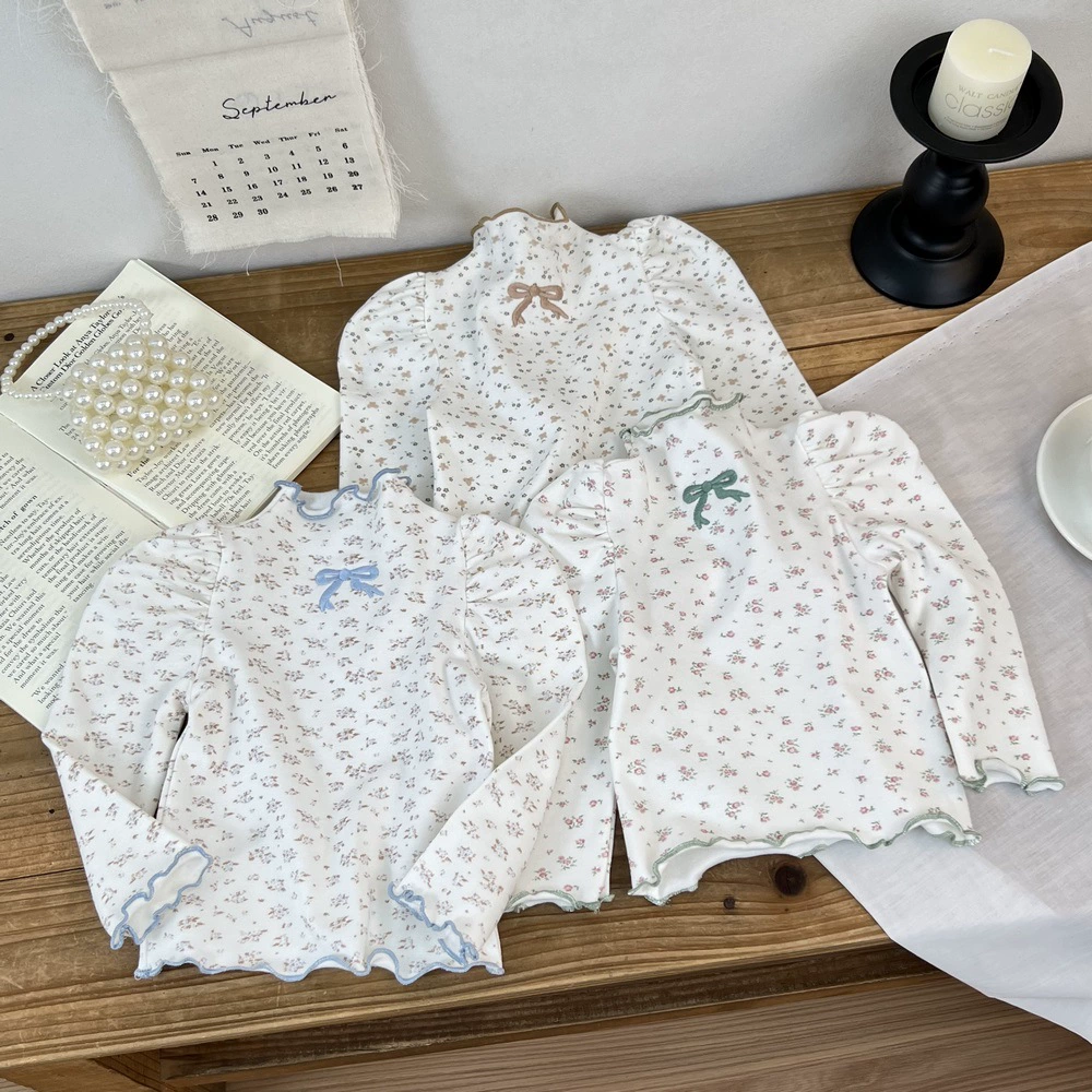 Body-friendly длинный рукав девочки, милая брендовая футболка, корейский стиль, осень, детская одежда