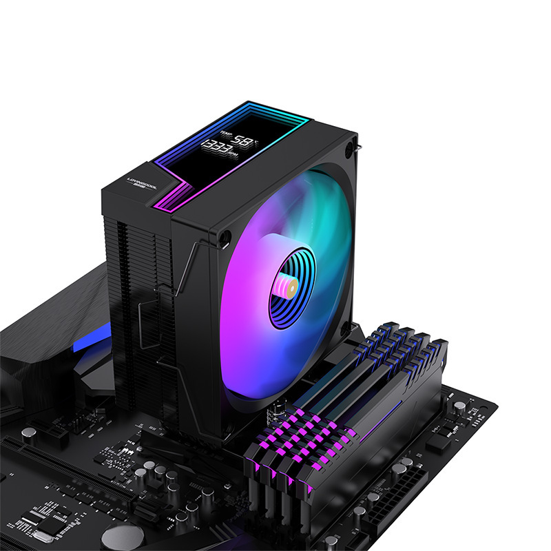 LOVINGCOOL 6 銅管デジタルディスプレイ CPU ラジエーター ARGB ヒートパイプ冷却 AMD シャースリアルタイム速度空冷|undefined