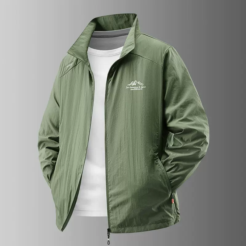 冰丝防晒衣男士夏季薄款简约色户外宽松大码连帽防晒服夹克外套