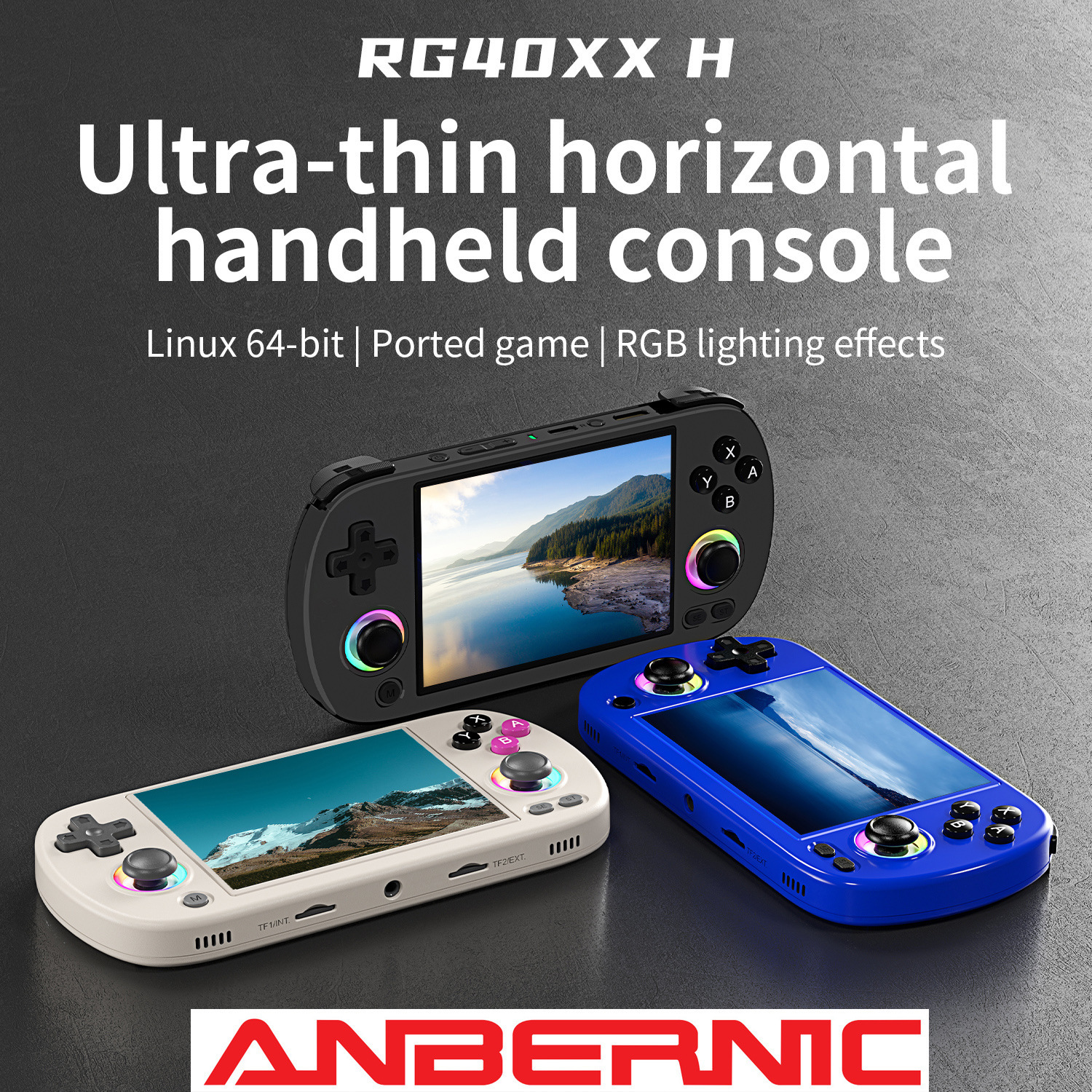 ANBERNIC安伯尼克RG40XXH掌上游戏机横屏便携式复古双摇杆PSP街机