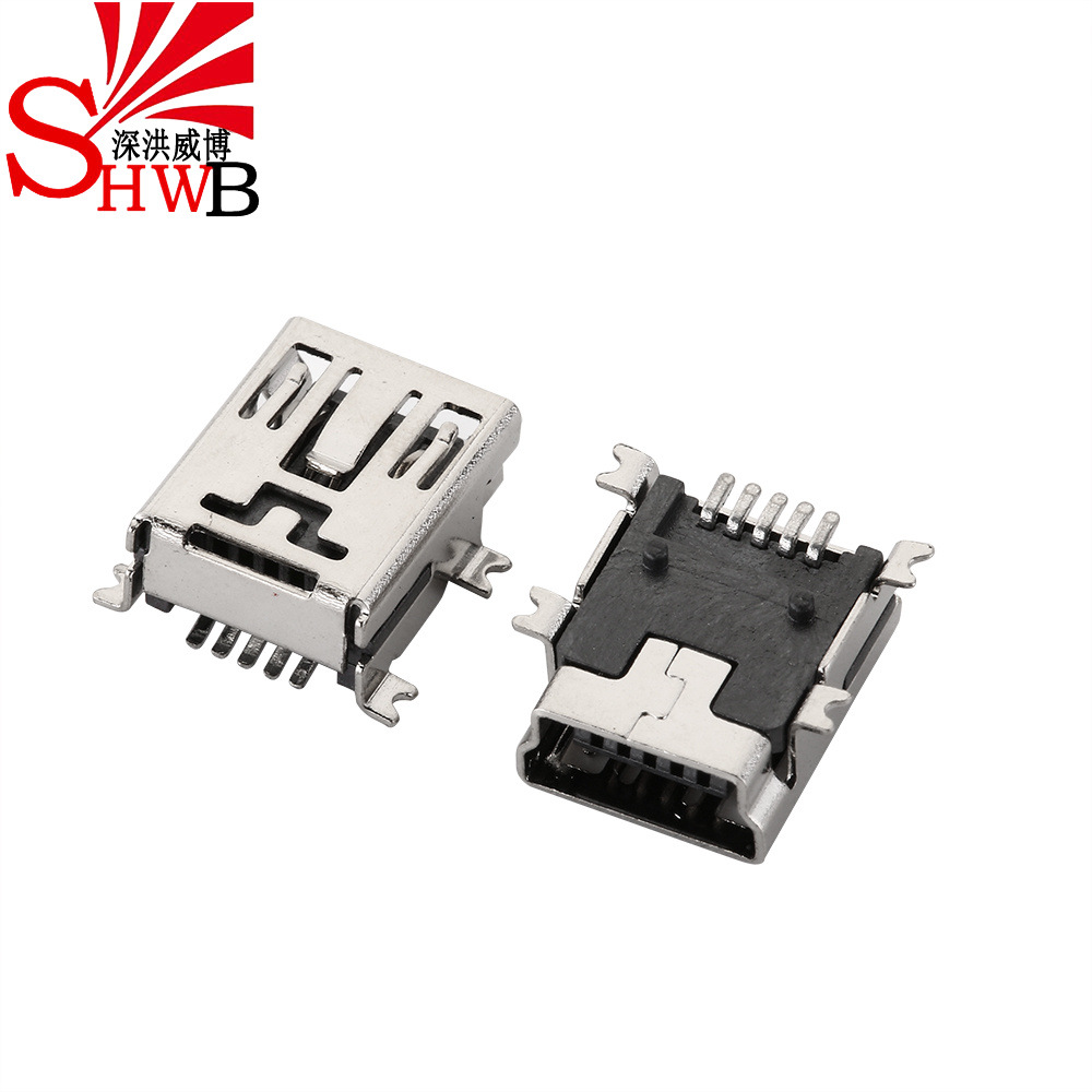 usb母座 mini usb贴片连接器插座 迷你USB-5p贴片 LCP耐高温母头