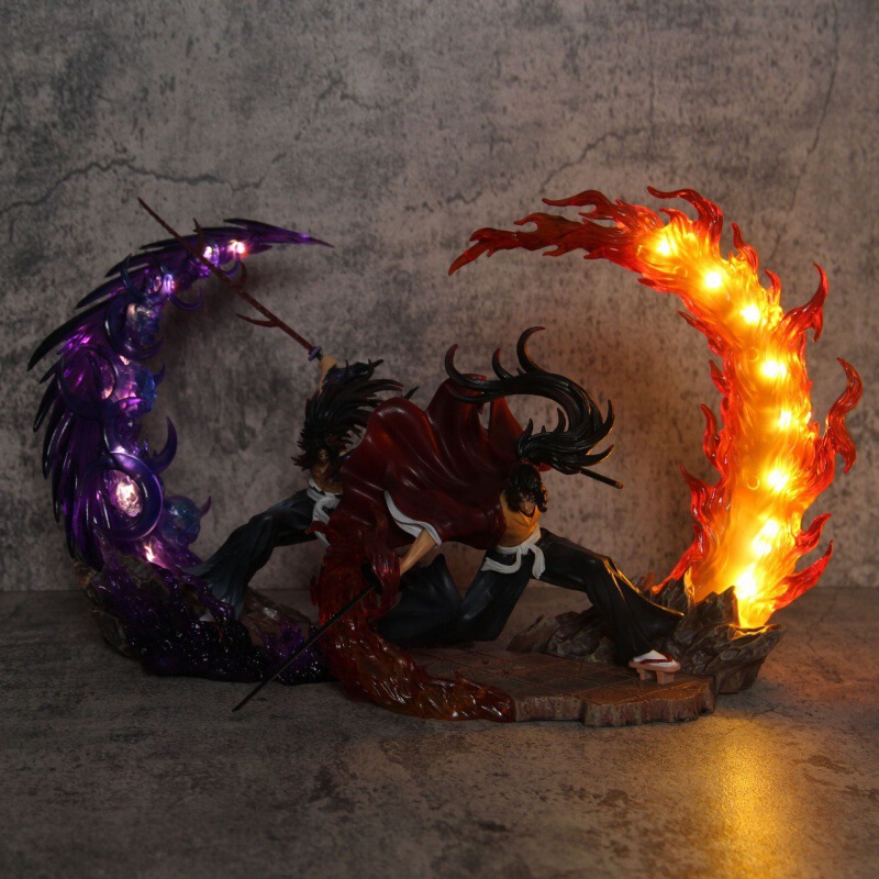 鬼滅の刃 GK 激闘黒死牟戦闘继国縁一発光バージョンモデル像フィギュア装飾品|undefined