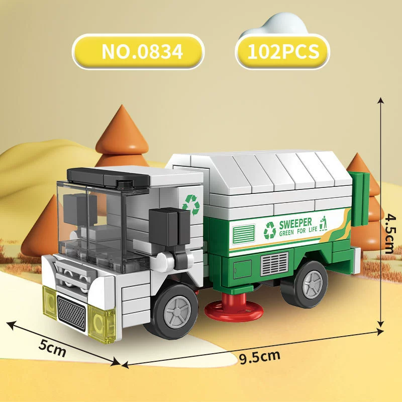 Mini Building Blocks Gift Box, 10 Random Mini Sets in One Pack, Assorted Vehicles & Animals