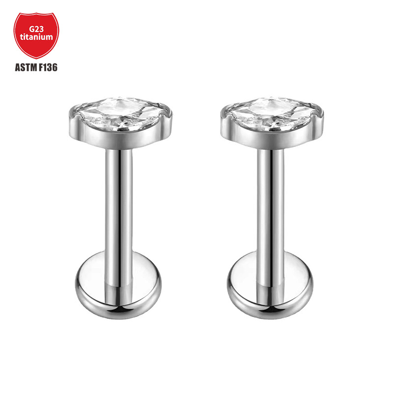 Pointed titanium steel lip stud product view
