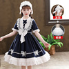 Dress, summer small princess costume, skirt, Lolita style, Korean style, suitable for teen, with short sleeve