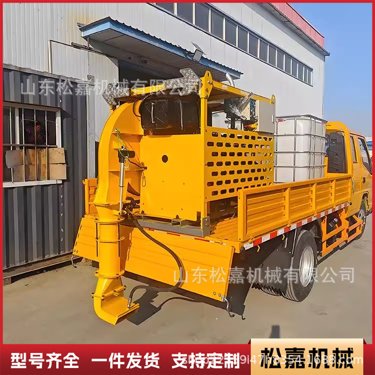 máquina de soplado de pavimento montada en vehículo diesel atomización de carretera limpieza rápida precipitador de polvo controlado remoto inalámbrico secador de pelo de carretera