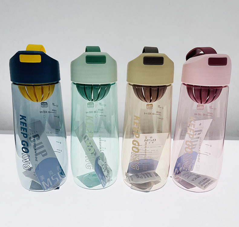 MSD5001 nueva taza de plástico con colador de té al aire libre estudiante taza de fitness deportes de verano portátil taza de agua