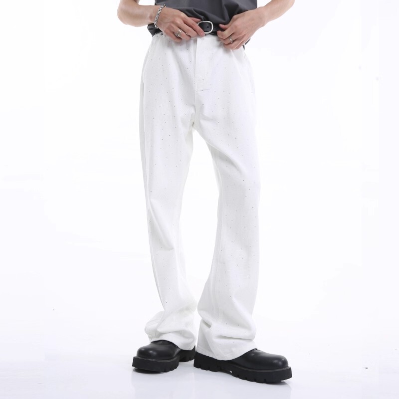 Voguo Relay Original New Trendy Brand Design Hot Diamond Jeans Slimming Look Micro-Flared Pants for Men and Women
