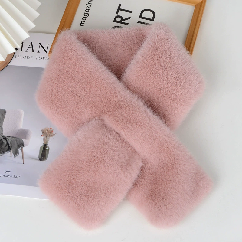 Стильный теплый универсальный простой шарф, искусственный мех