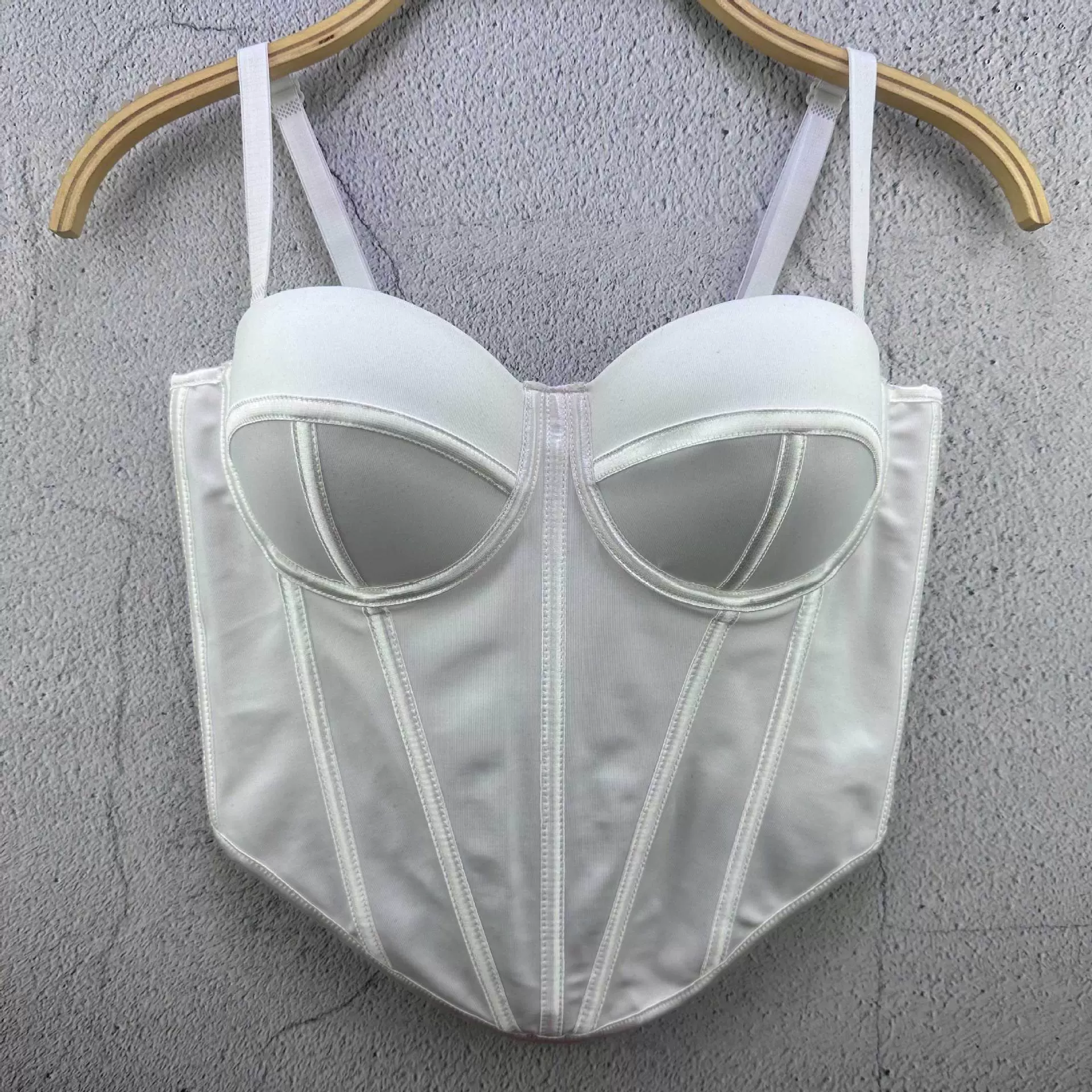 欧美2025不规则直条鱼骨胸衣内搭外穿修身性感吊带女美背上衣