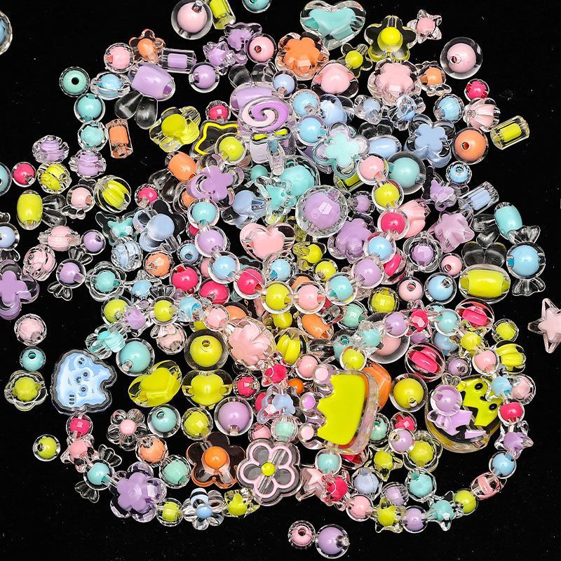 Cuentas hechas a mano DIY material paquete de cuerdas trenzadas cuentas a granel cadena de teléfonos móviles de color collar para niños accesorios adorables joyas