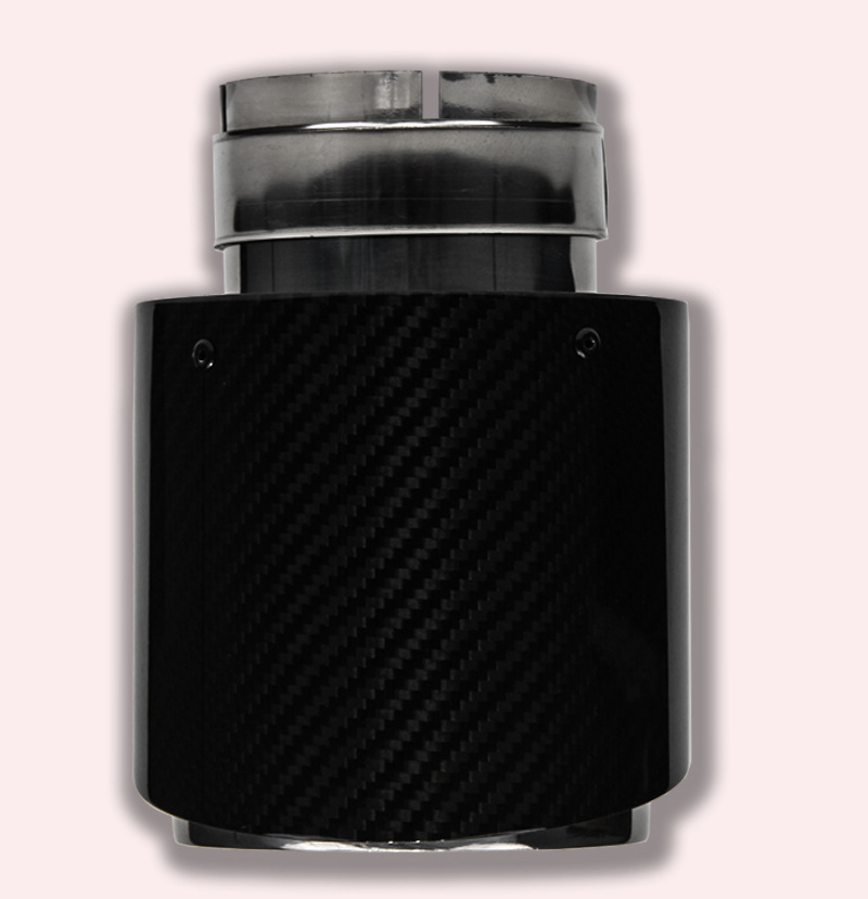 Factory wholesale new carbon fiber stainless steel tail throat single outlet modified car exhaust pipe tail Hood muffler