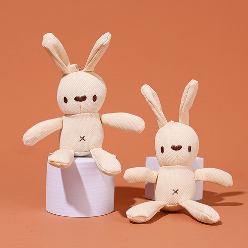 Corn Rabbit Plush Toy Rabbit Doll Small Corn Plaid Rabbit Clothing Pendant Bag Accessories Baby Rabbit