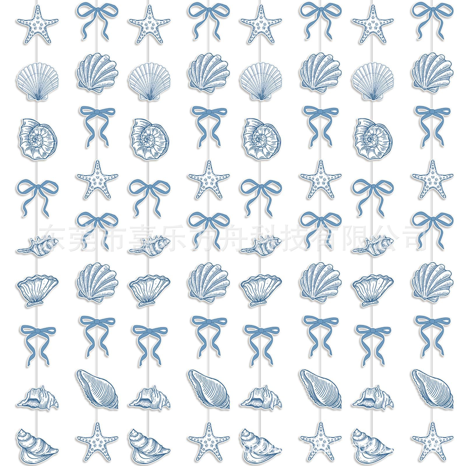 Conch Shell Hanging Ornaments Bow Conch Shell Ocean Theme Seaside Beach Birthday Party Decorations