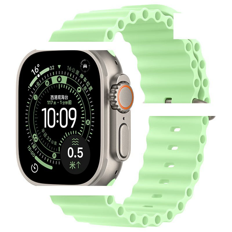 Силиконовый ремешок для часов (PG75) для Apple Watch, океанская застежка, 44/45/46/49 мм, множество цветов