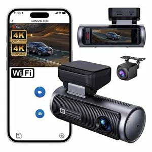 Sərhəddənkənar HD qoşa linzalı, ön və arxa 4K+4K, WiFi GPS avtomobil qeydedicisi
