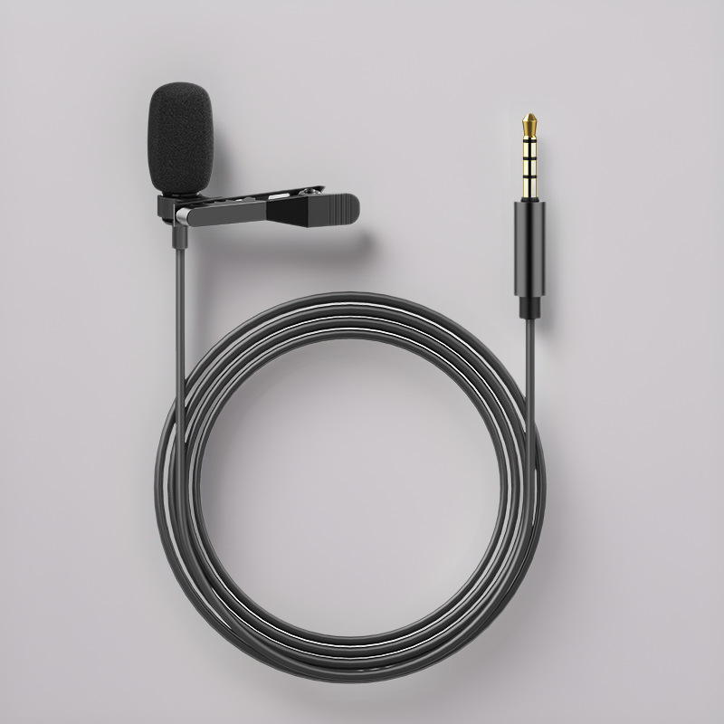 Mobile Phone Lavalier Microphone Black Small Invisible Professional Headset Chest Mic Waist Mic Wired Sound Card Wireless Receiver