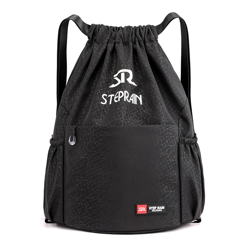Nylon bag, universal capacious backpack, drawstring, Korean style, oxford cloth