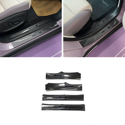 Suitable for Mg4 Ev Urban Threshold Strip Modification, Welcome Pedal, Trunk Rear Guard, Tailgate Protection (Dekorativ pedal başlıqları) - 4-pieces-of-inner-sill-abs-carbon-fiber-pattern-for-mg4-ev-urban