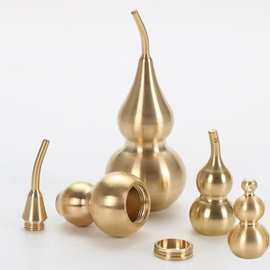 黄铜葫芦上下开口纯铜空心拉丝抛光工艺品夜市跑江湖挂件小葫芦