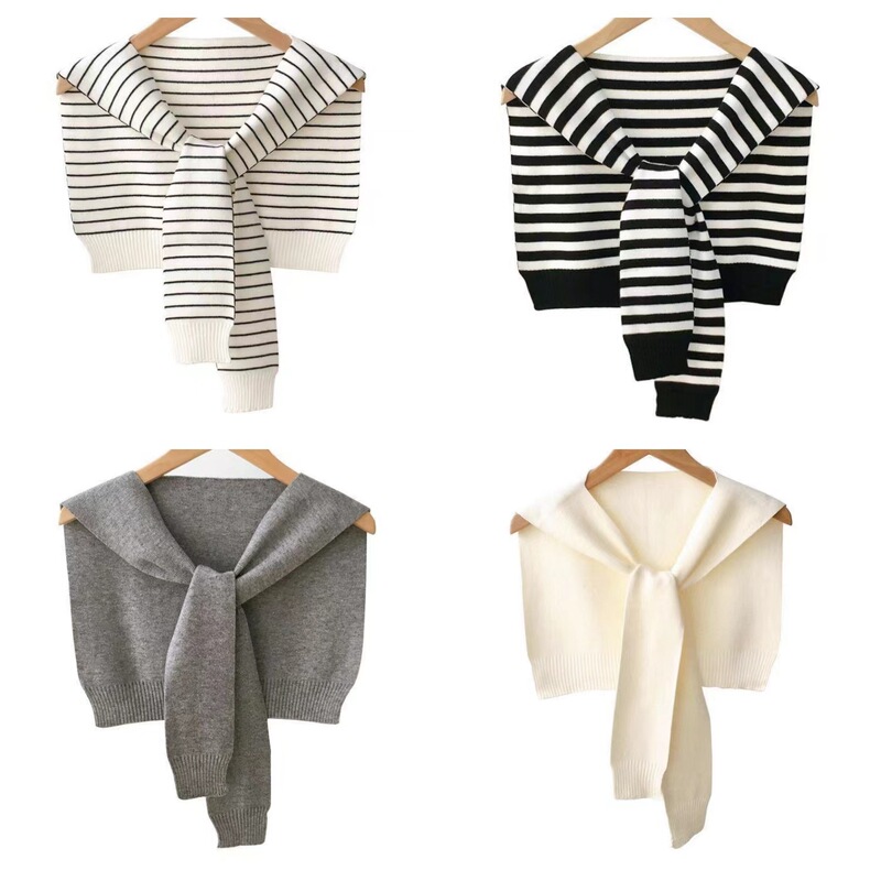 Spring and Autumn New Dual-purpose Knitted Shawl All-match Shirt Skirt Fake Collar Air-conditioning Room Cervical Spine Protection Ware Fashionable Cloak