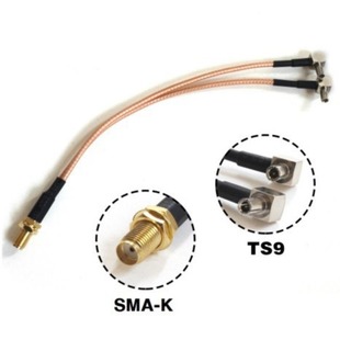 Y-type RG316 line SMA mother head mother hole to TS9 adapter extension line RF one-two conversion line 15cm