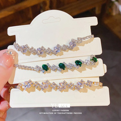 スーパーフラッシュライトラグジュアリースタイルジルコン不規則な楕円形の幾何学的なブレスレットパーソナライズされたニッチな気質ハイエンドの女性用ブレスレット
