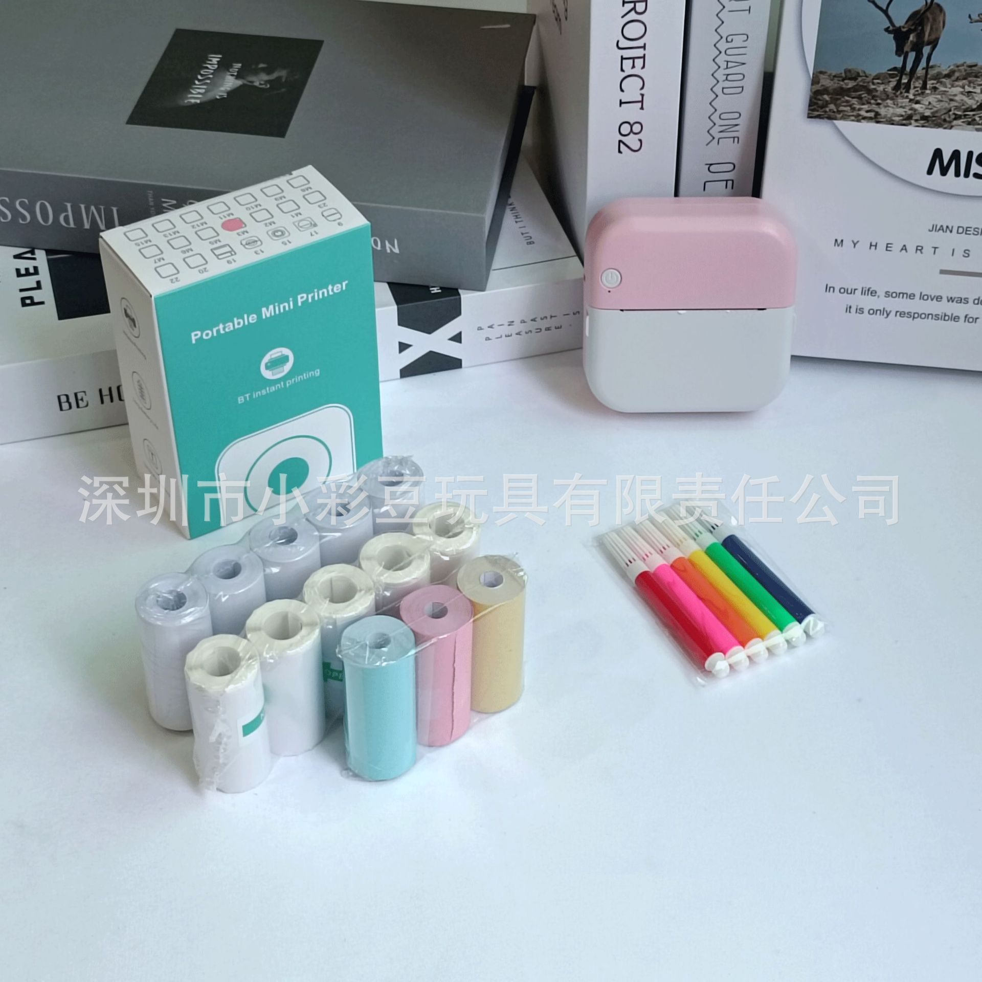 M3 파우더 + 감열지 5개 + 접착지 5개 + 색종이 3개 + 색펜