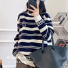 2022 Autumn and winter new pattern knitting sweater wholesale leisure time stripe Half a Japan and South Korea Socket jacket Exorcism
