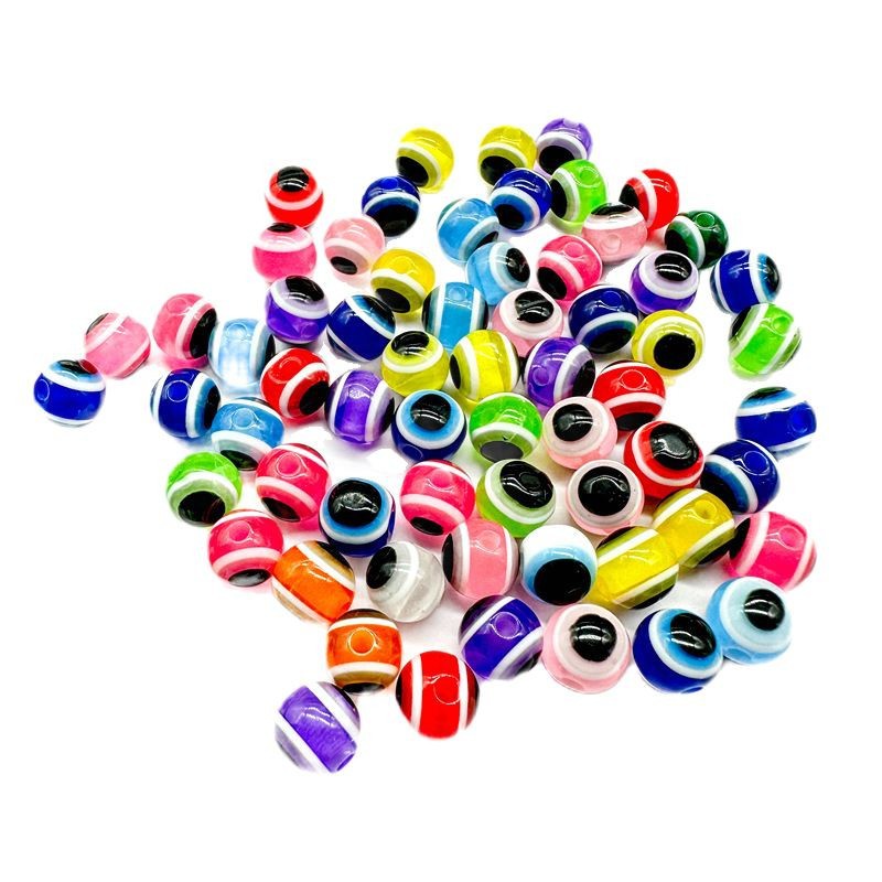 8mm / 10mm resina malvado ojo de pez fijación perlas diy joyería llavero accesorios de fabricación de cadenas de teléfonos móviles