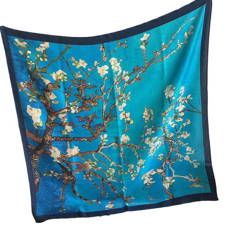 Navidad lujosa delgada toalla cuadrada caja de regalo set dama moda temperamento profesional impresión bufandas