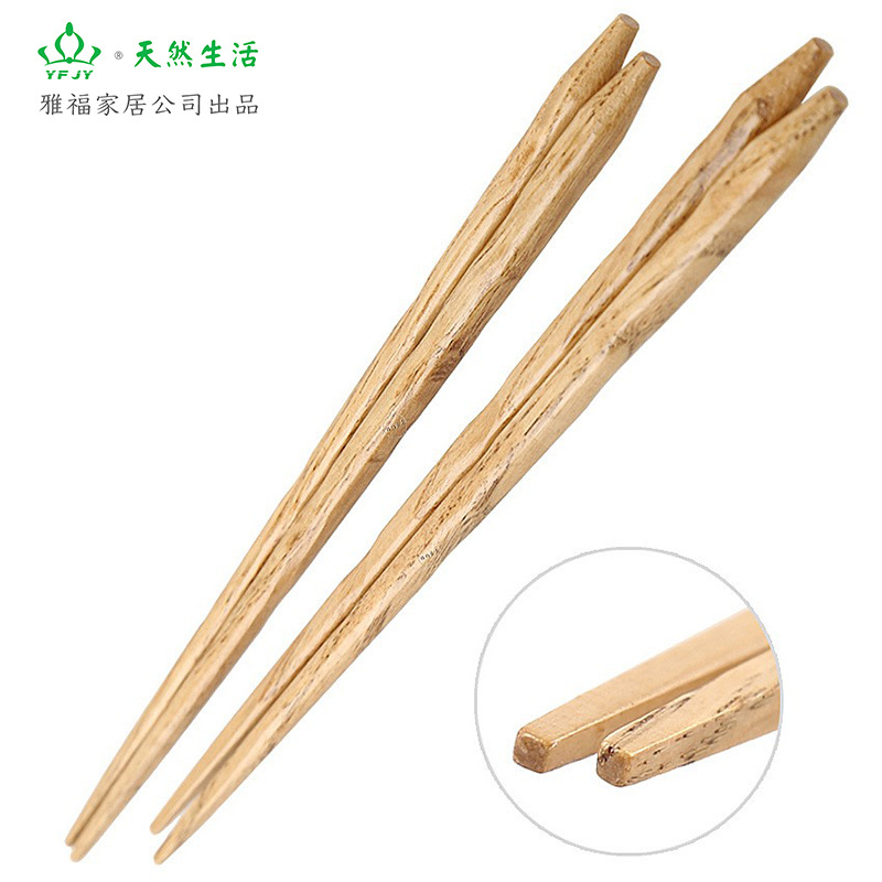 YFJY日式餐具栗木螺旋筷餐厅专用环保防滑雅福出品筷子家用高颜值