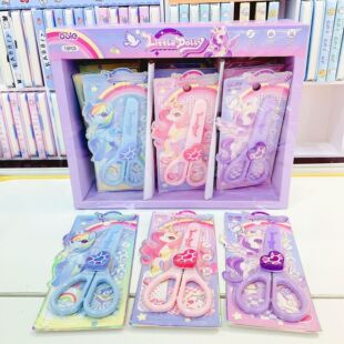 Eccentric Rainbow Pony Scissors Macaron Color Safety Art Handmade Office Stainless Steel Kidsren's Student Scissors