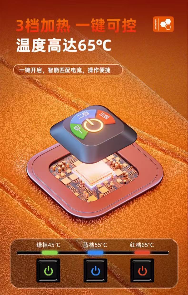 Graphene Car Heated Seat Cushion Winter Plush Seat Pad 12V Universal Car Warm USB Electric Single-Piece Pad